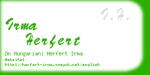 irma herfert business card